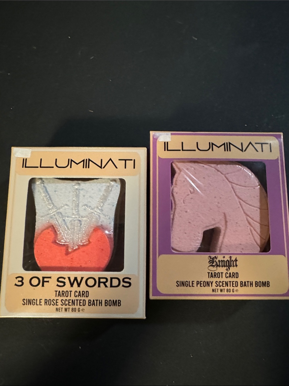 2 Illuminati Tarot Card Bath Bombs - Assorted Colors 1 of each shown